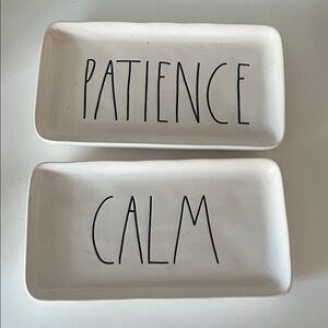 Rae Dunn Cream Trays with Black Text
